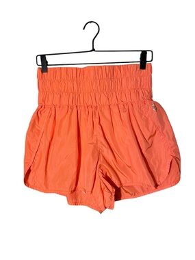FP Movement by Free People Orange High-Waist Smocked Athletic Shorts